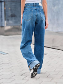 Blugi de damă Staff wide-leg blue