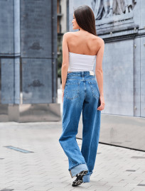 Blugi de damă Staff wide-leg blue