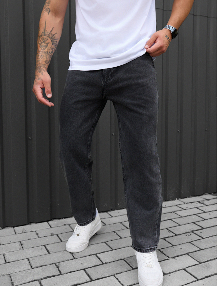 Blugi Staff 923 dark gray regular mom