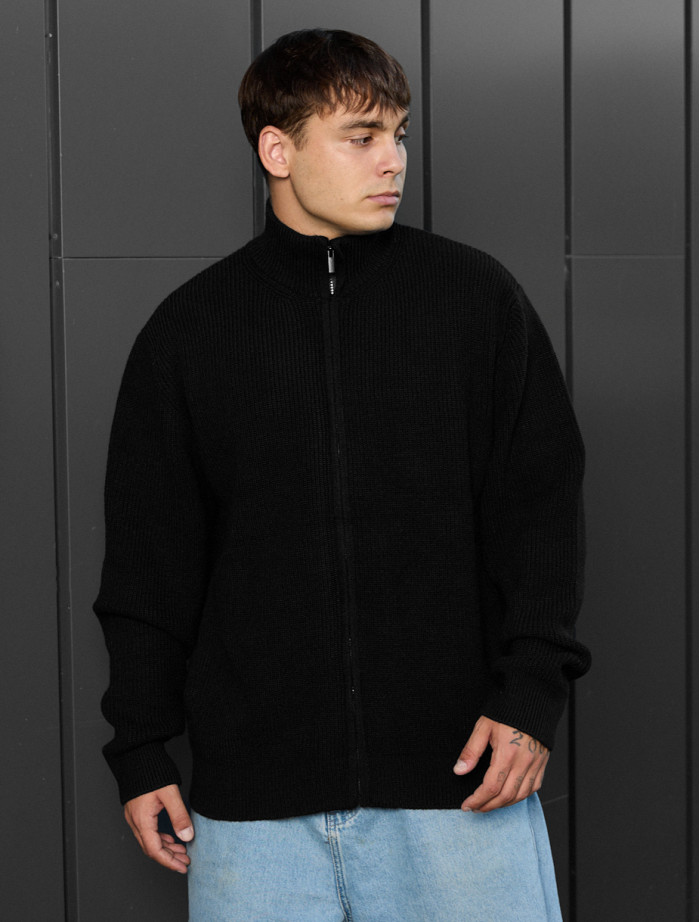 Pulover tricotat Staff 99 black oversize.