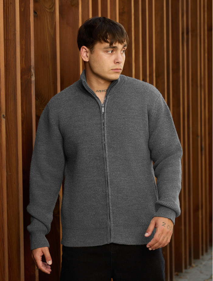 Pulover tricotat Staff 99 gray oversize