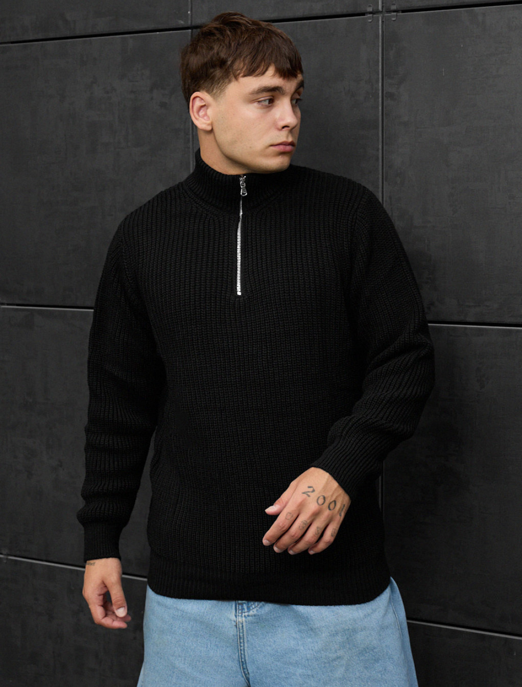 Pulover tricotat Staff 91 black oversize