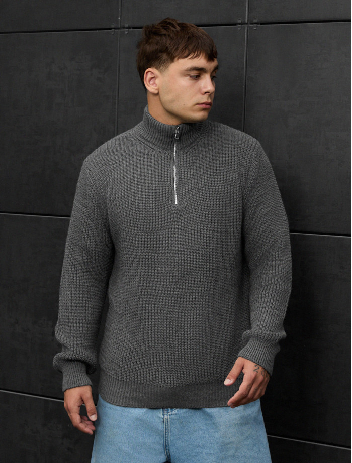 Pulover tricotat Staff 91 gray oversize