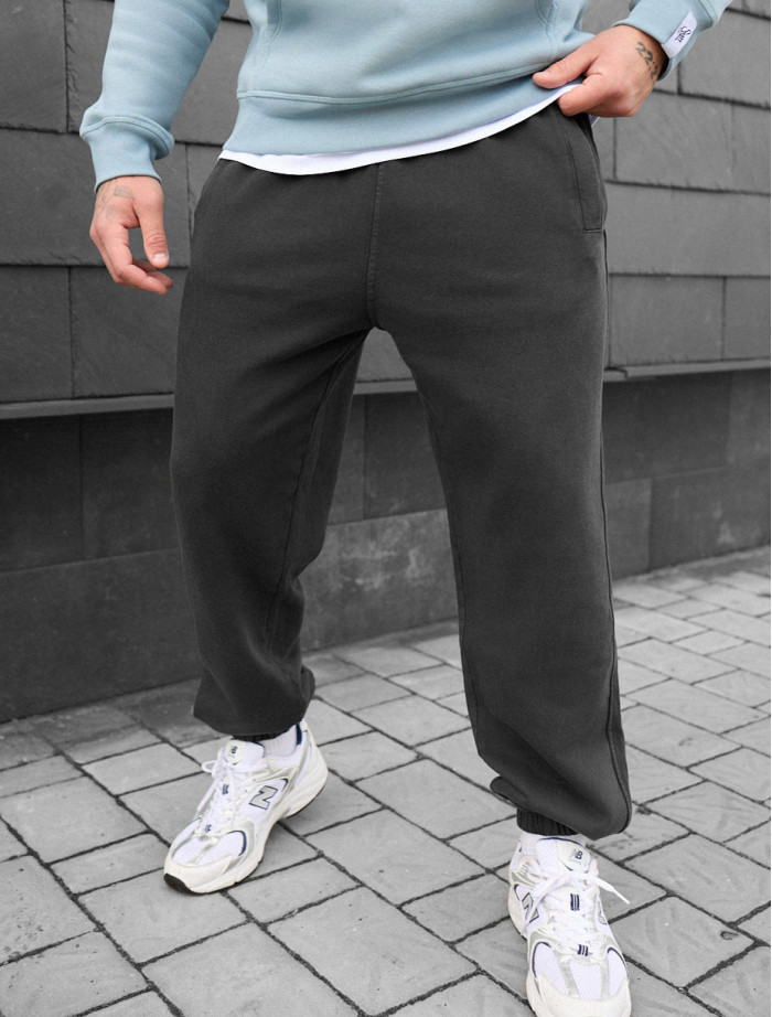 Pantaloni de jogging Staff dio gray2 oversize