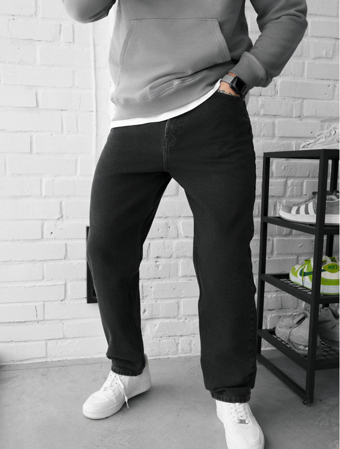 Blugi Staff 19 dark gray wide leg