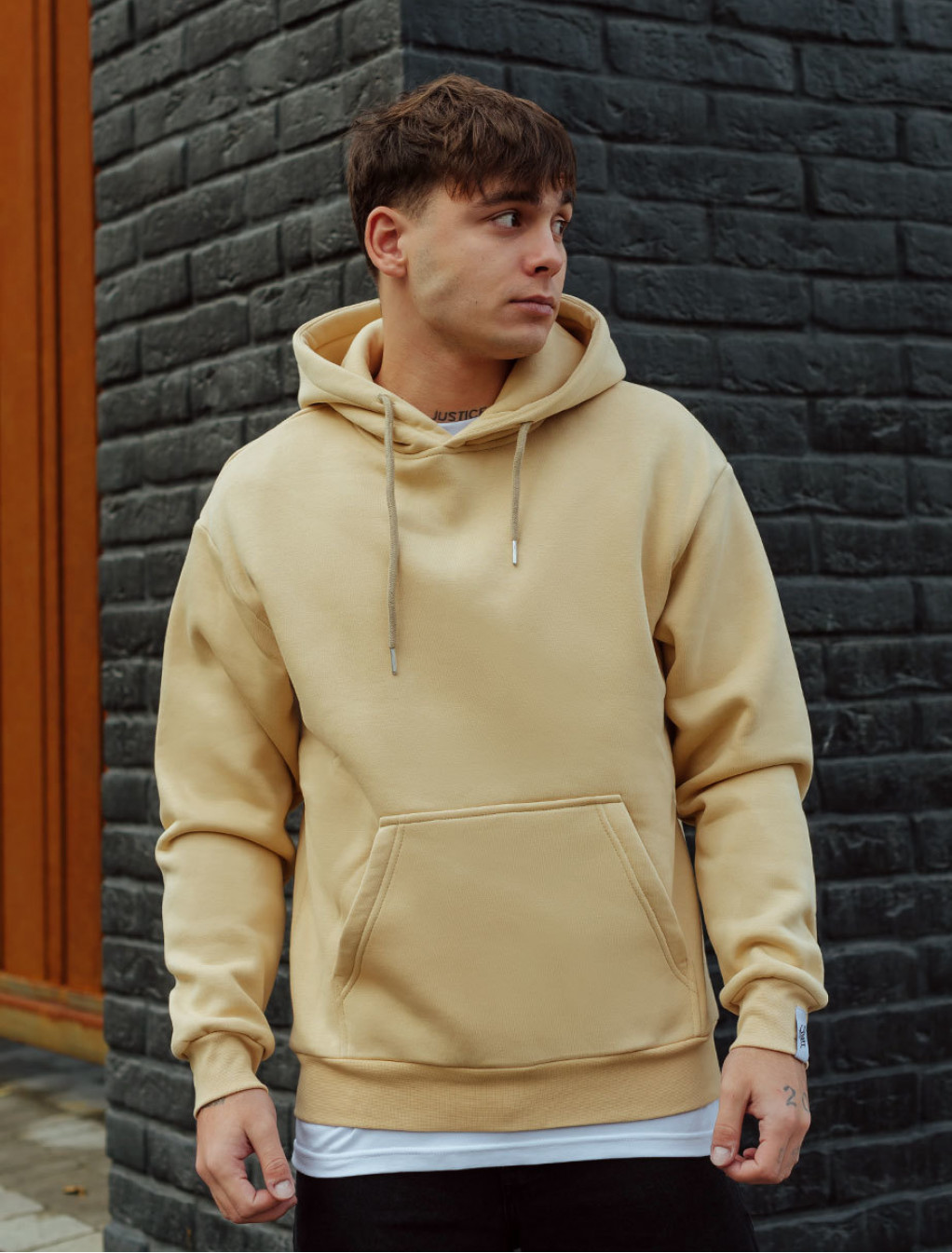 Hanorac Staff beige basic oversize fleece