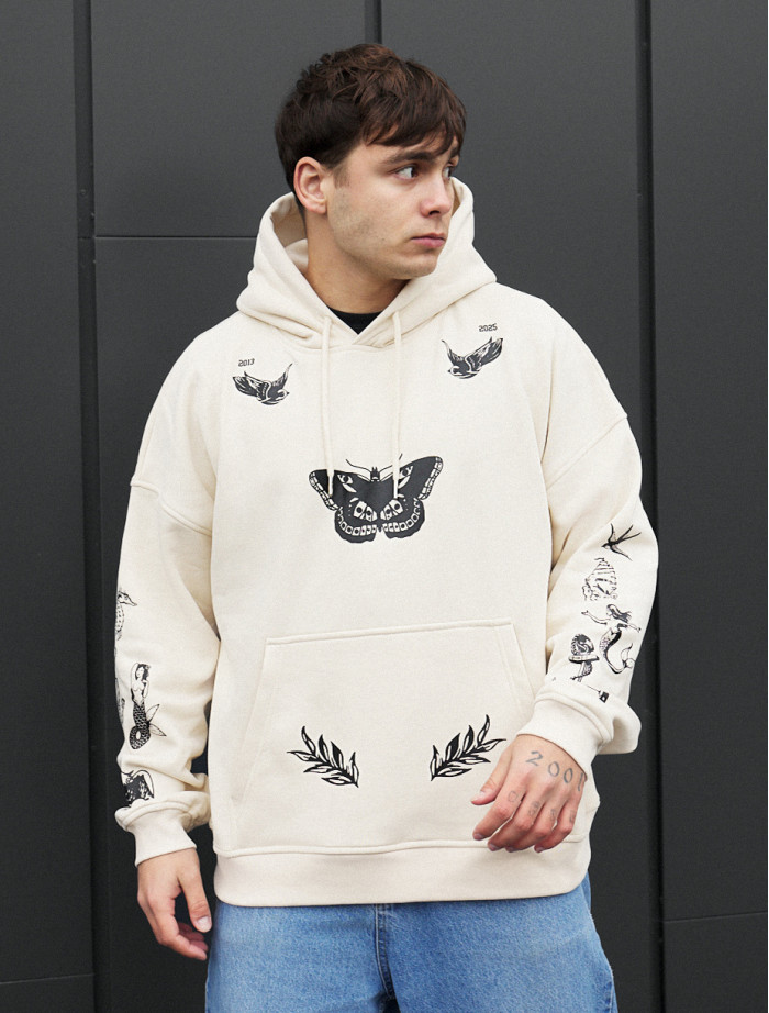 Hanorac Staff butterfly oversize fleece