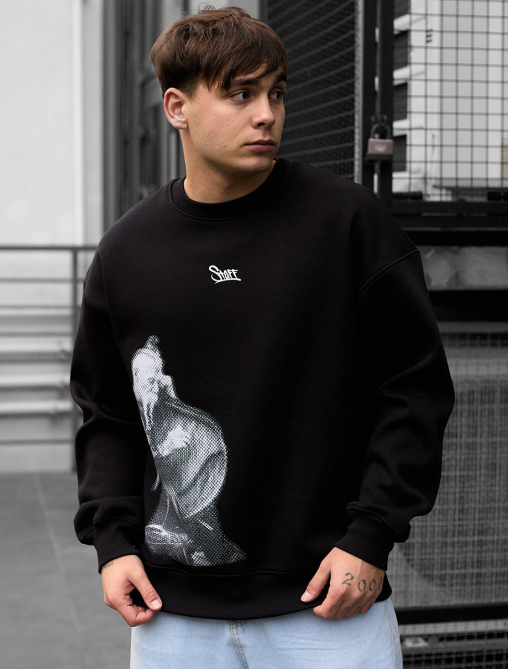 Bluză de trening Staff bandurier  oversize fleece