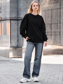 Bluză de damă Staff lay black oversize fleece