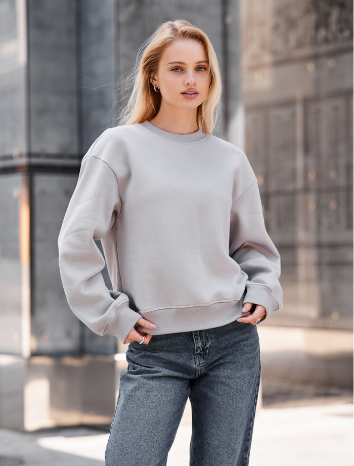 Bluză de trening de damă Staff lay light gray oversize fleece