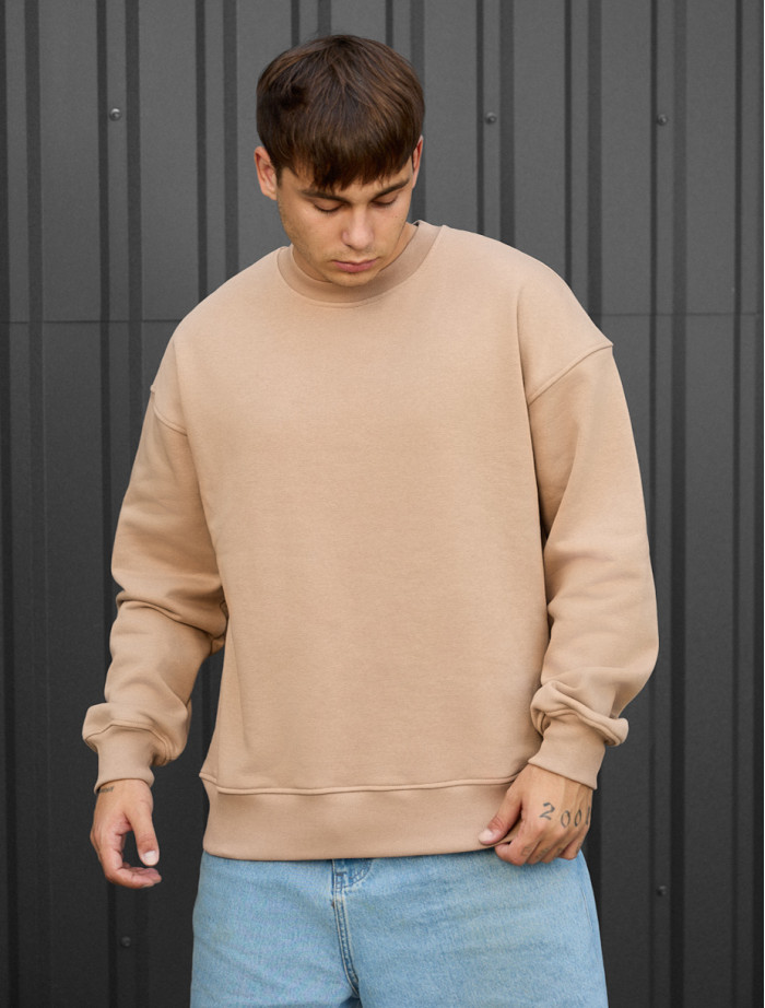 Bluză de trening Staff beige oversize fleece