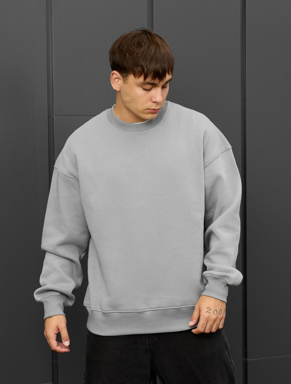 Bluză de trening Staff gray oversize fleece