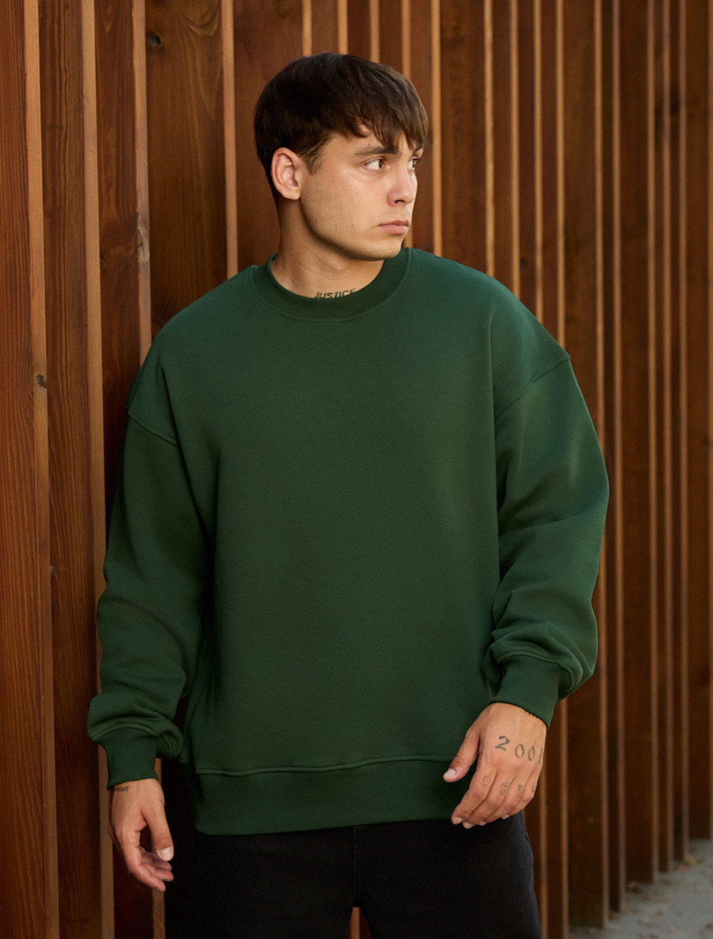 Bluză de trening Staff green oversize fleece