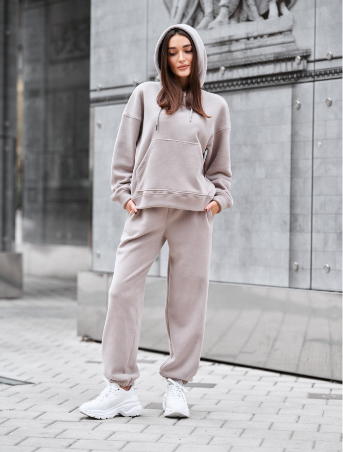 Costum de trening de damă Staff nu gray oversize fleece