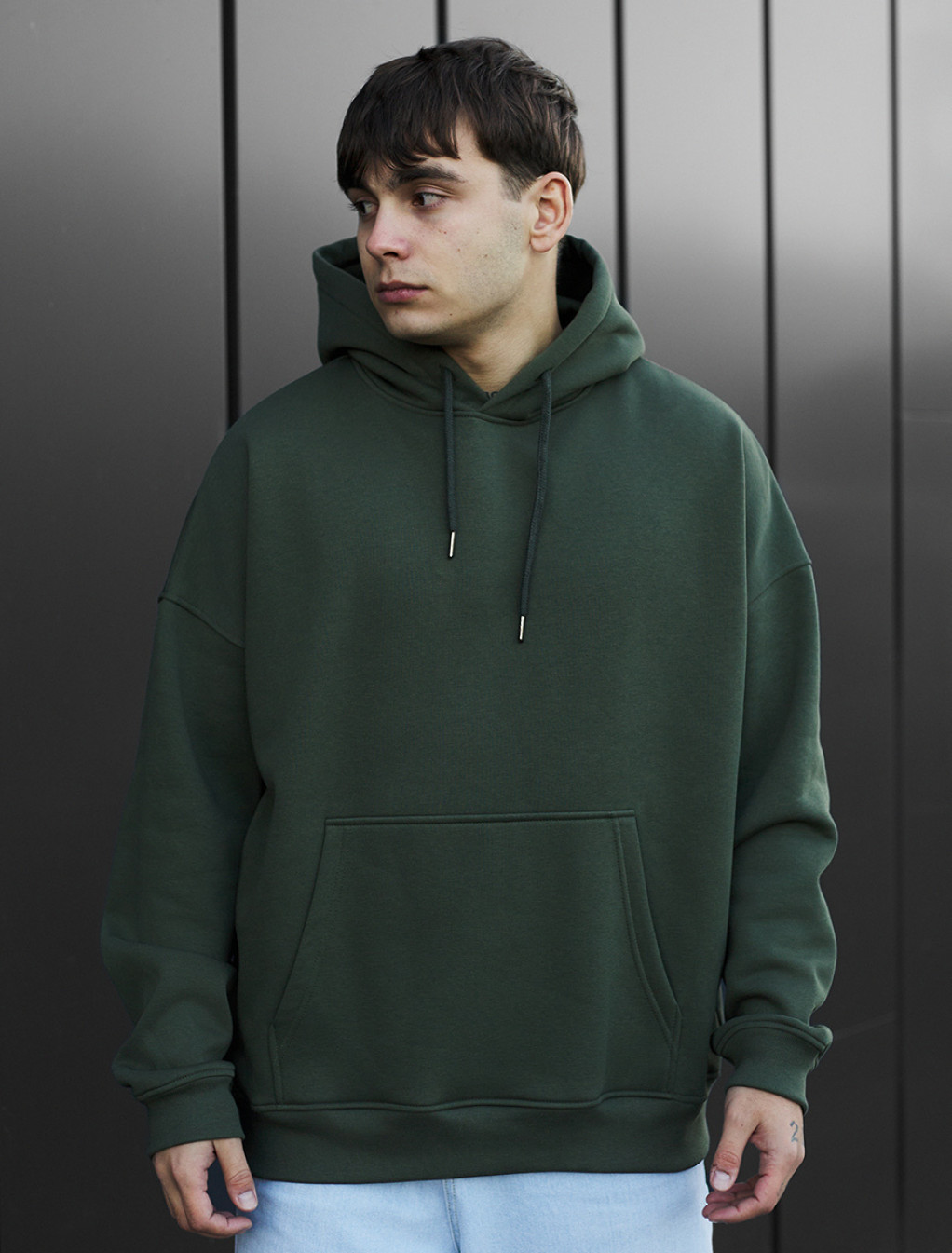 Hanorac Staff khaki basic oversize fleece
