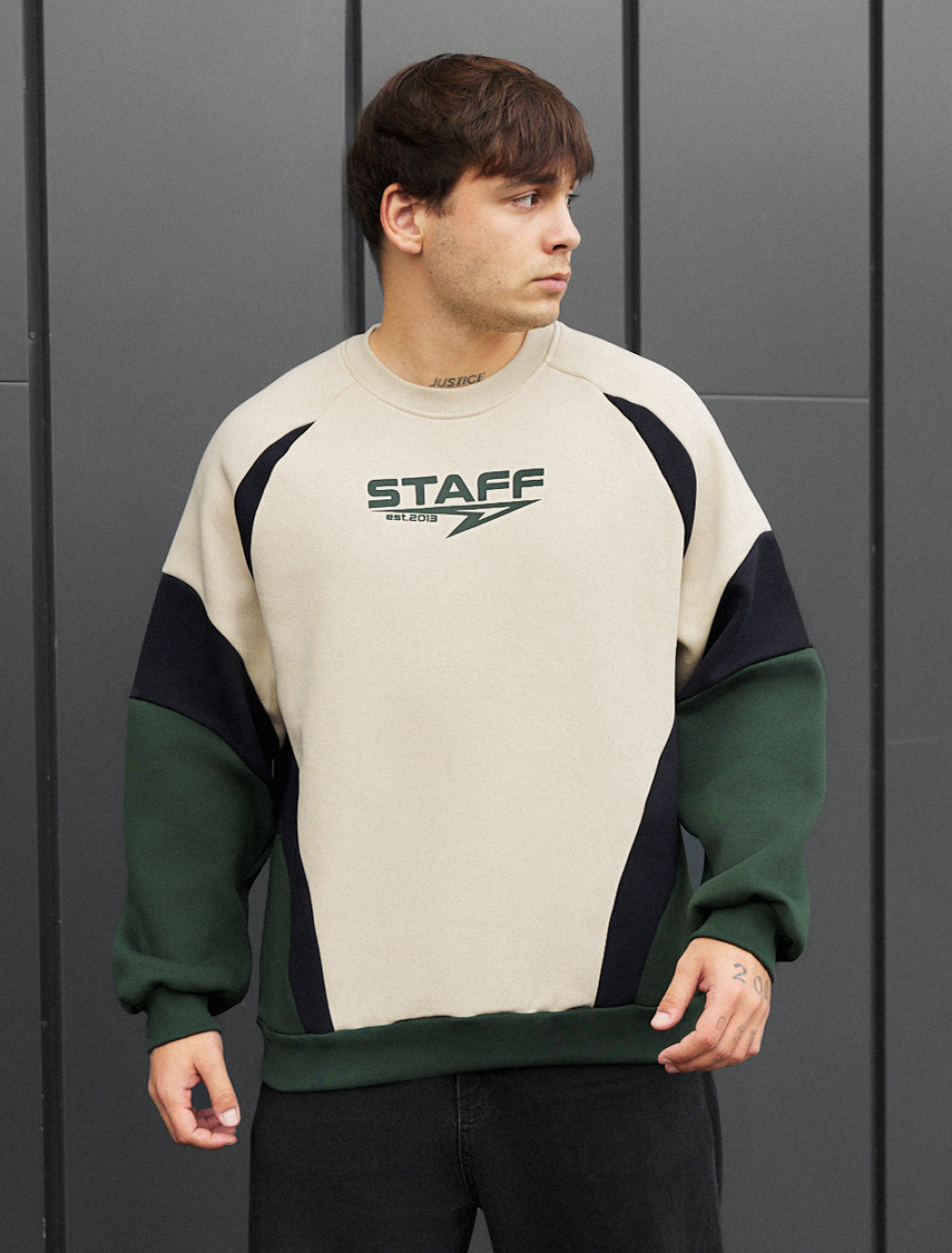 Bluză de trening Staff mix logo oversize fleece