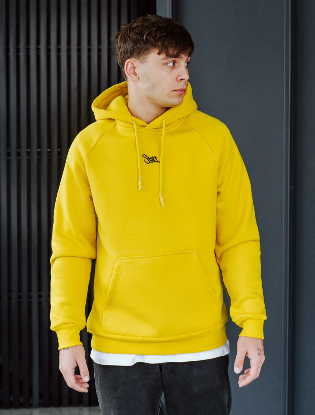 Hanorac Staff yellow logo oversize fleece