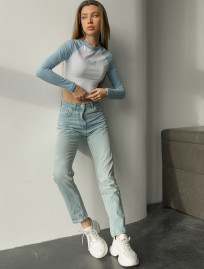 Top damă Staff flo logo blue