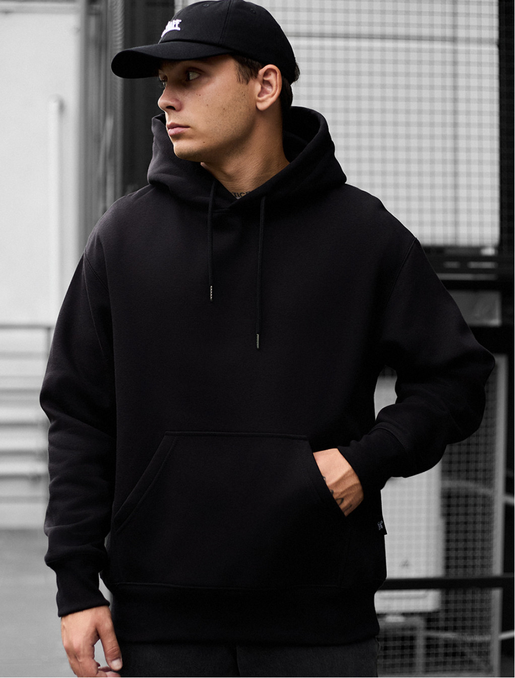 Hanorac Staff black basic oversize fleece