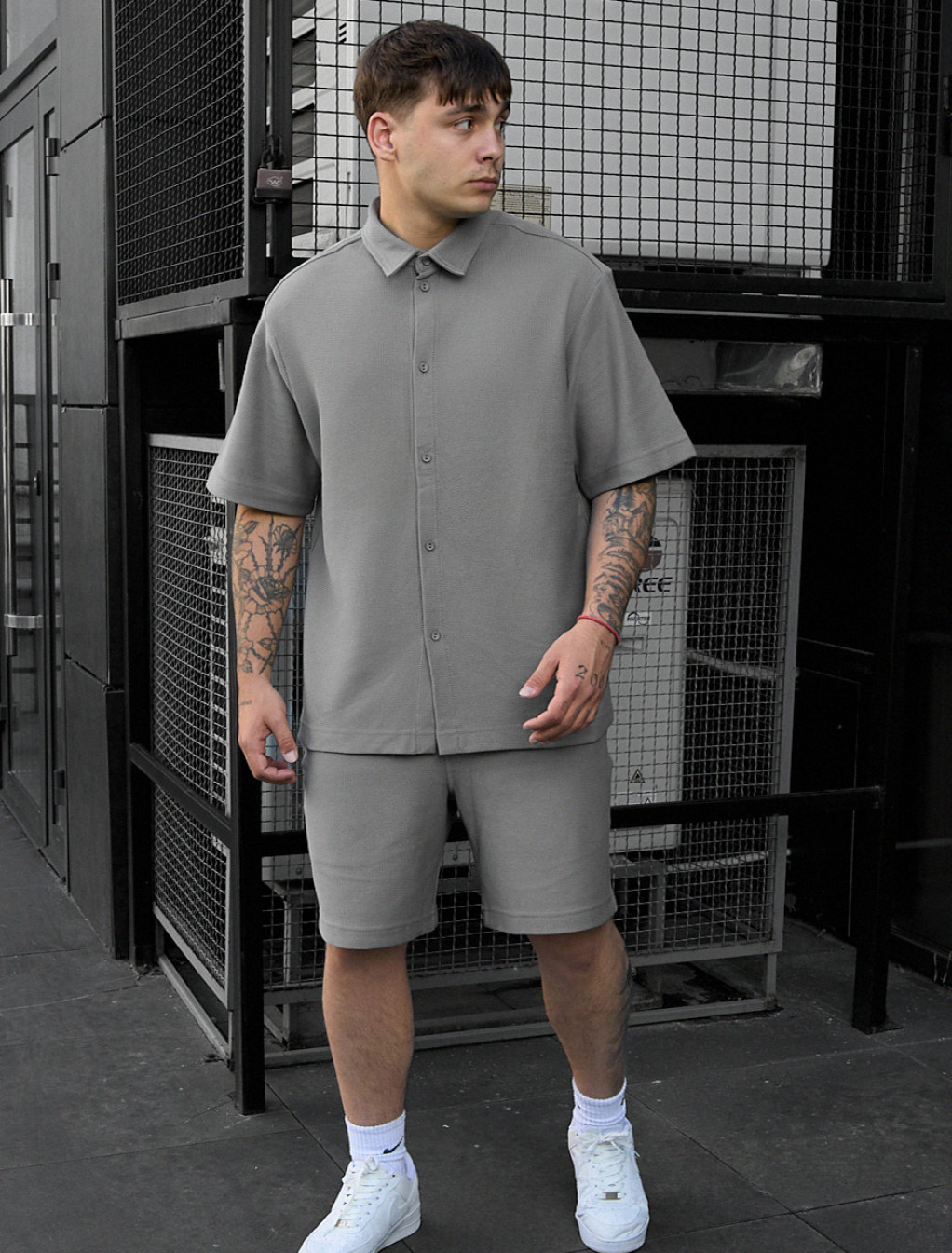 Set cămașă de vară + pantaloni scurți Staff rid gray