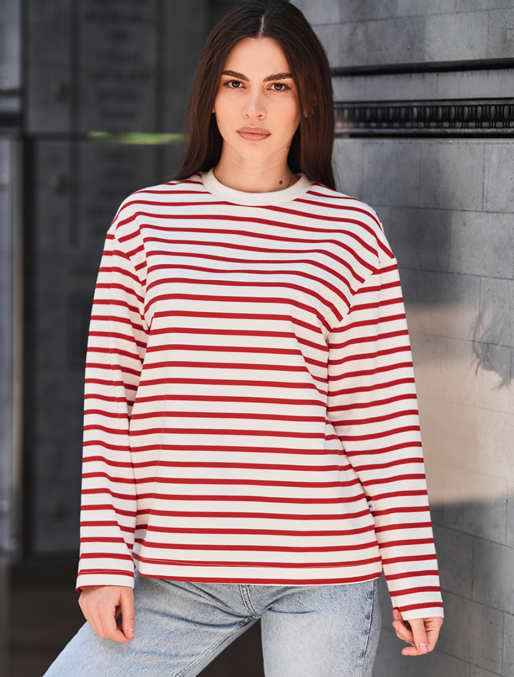 Bluză de damă Staff os stripes white & red