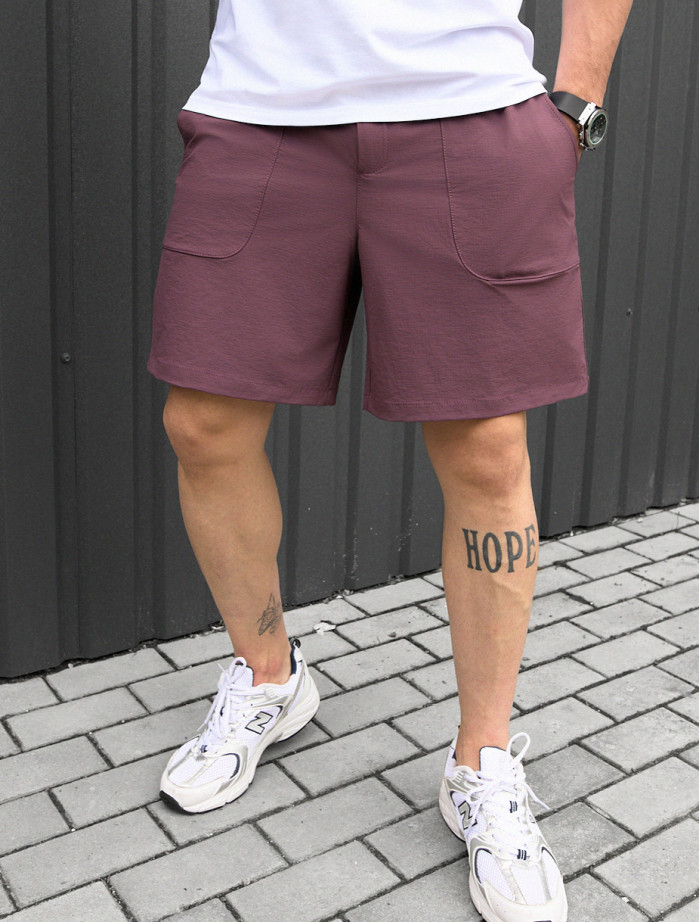 Pantaloni chinos scurți Staff mac purple bordo