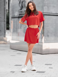 Set polo + fustă de vară de damă Staff red