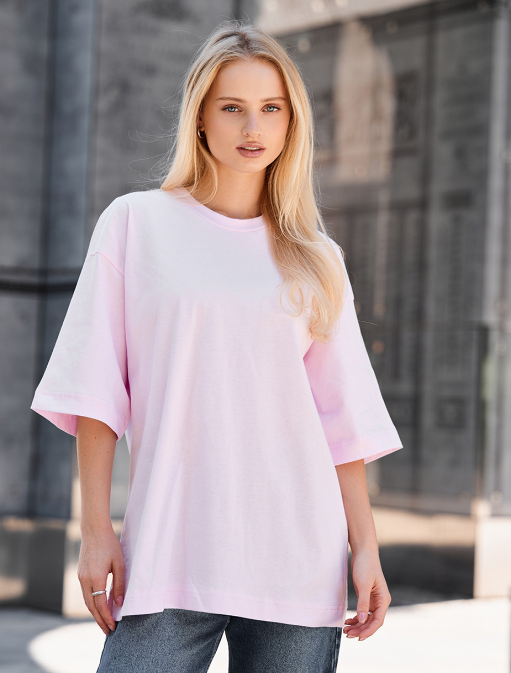 Tricou de damă Staff ri light pink oversize
