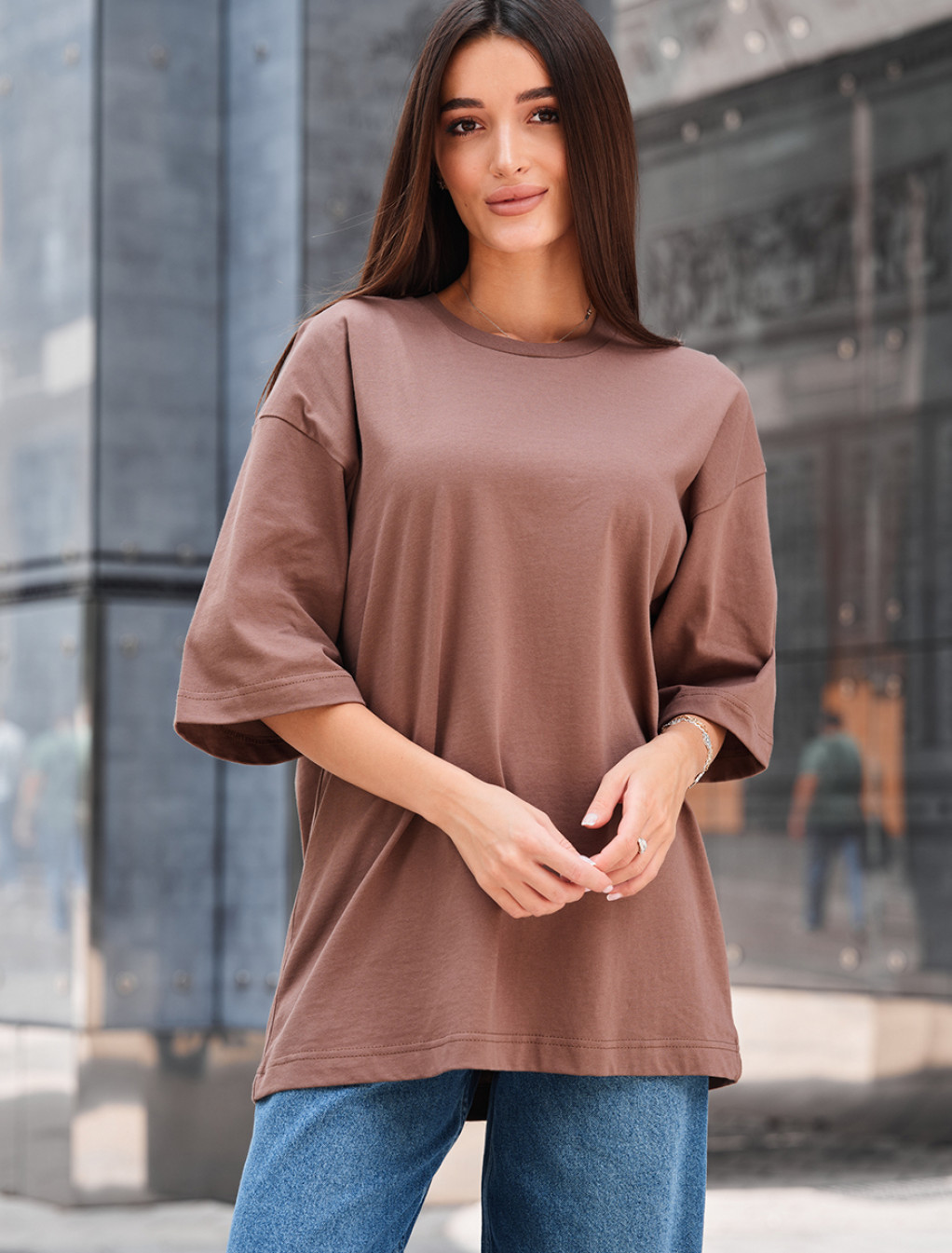 Tricou de damă Staff ri brown oversize