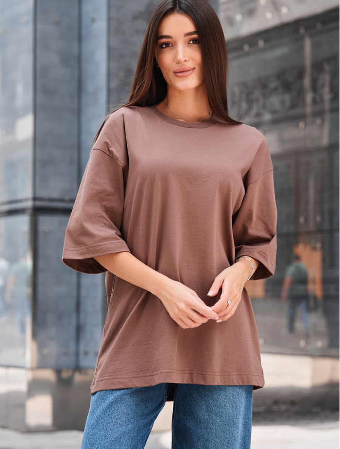 Tricou de damă Staff ri brown oversize