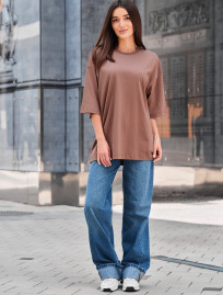 Tricou de damă Staff ri brown oversize