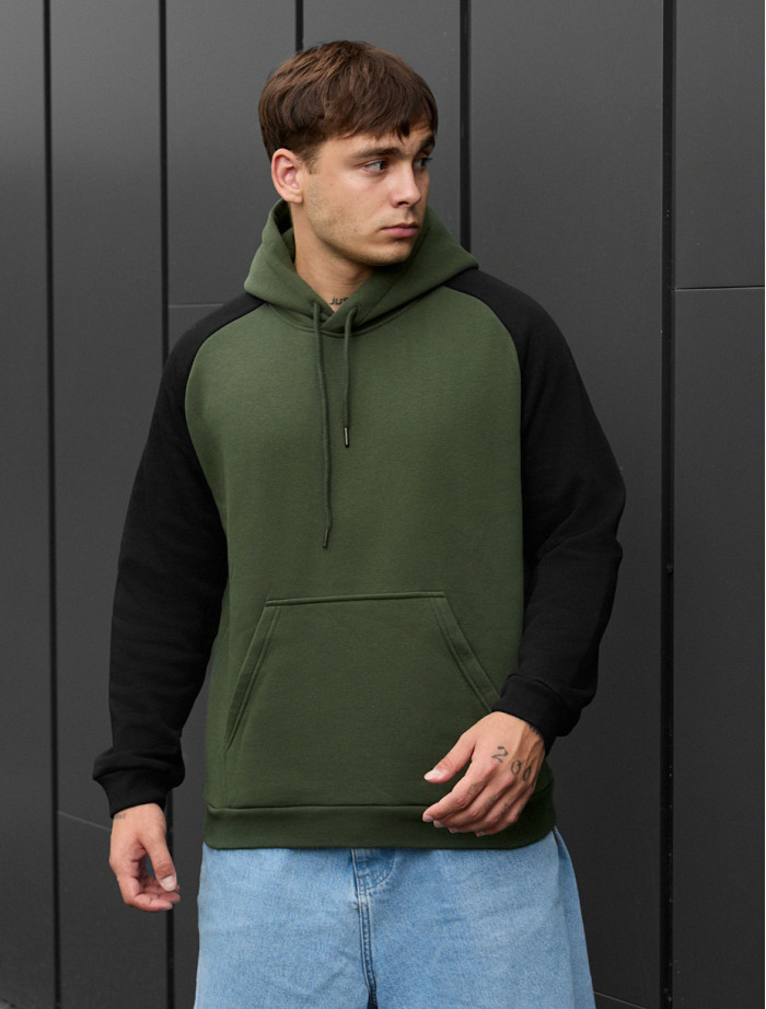 Hanorac Staff khaki & black oversize fleece