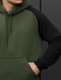 Hanorac Staff khaki & black oversize fleece