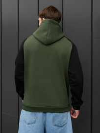 Hanorac Staff khaki & black oversize fleece