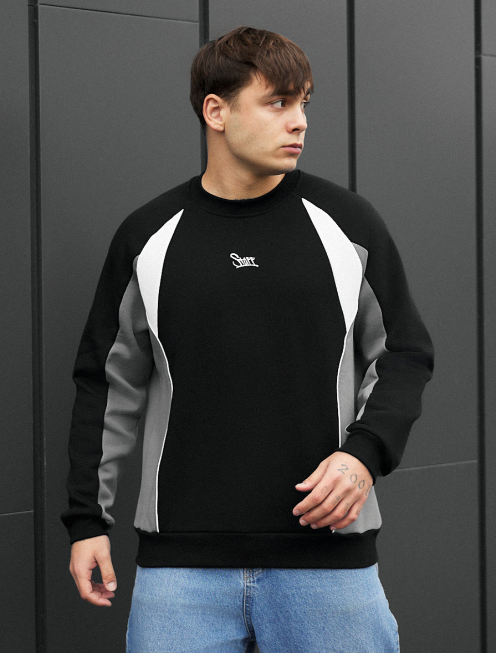 Bluză Staff val logo reflective oversize fleece