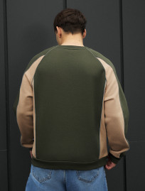 BLuză de trening Staff lur khaki & beige reflective oversize fleece