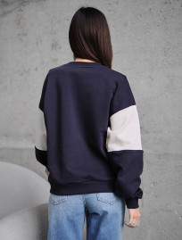 Bluză de trening de damă Staff of navy & light beige oversize