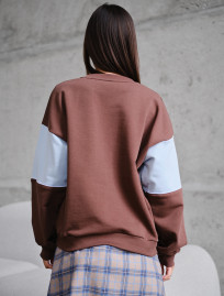 Bluză de trening de damă Staff of brown & light blue oversize