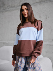 Bluză de trening de damă Staff of brown & light blue oversize