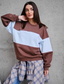 Bluză de trening de damă Staff of brown & light blue oversize