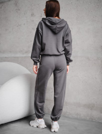 Costum de trening de damă Staff dig dark gray zip oversize