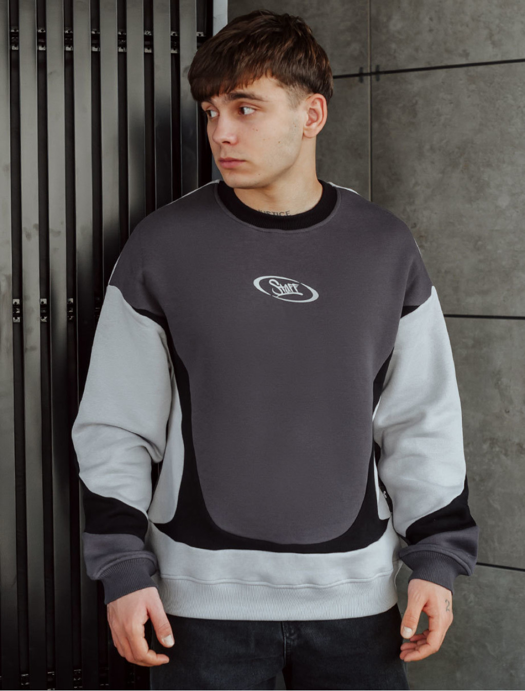 Bluză de trening Staff logo colorblock2 oversize fleece