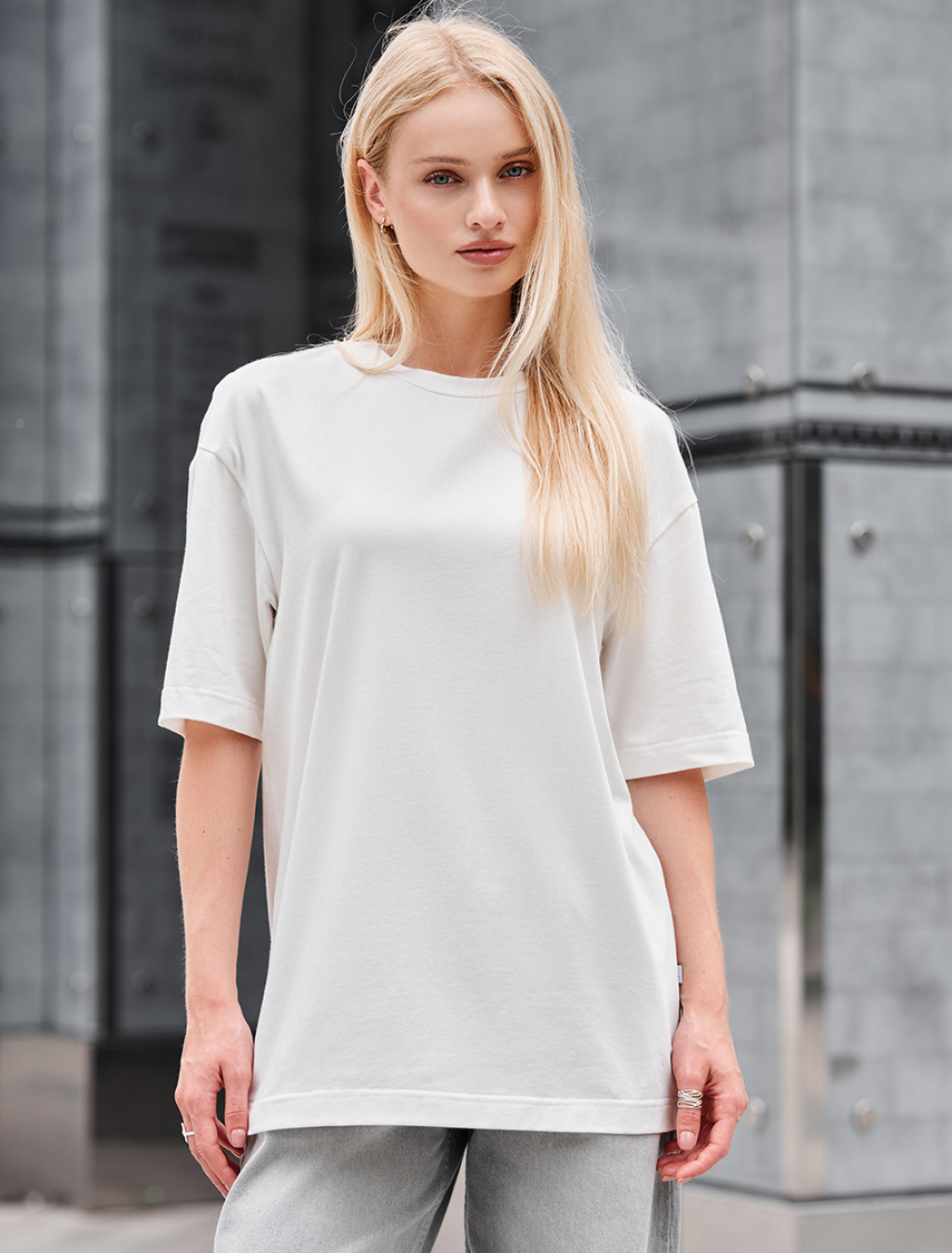 Tricou de damă Staff white oversize