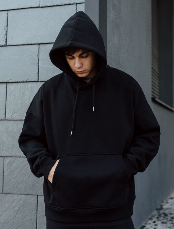 Hanorac Staff black basic oversize fleece