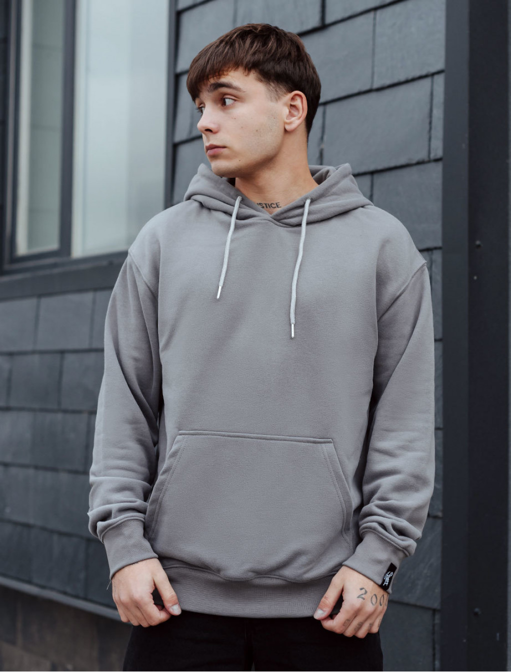 Hanorac Staff gray basic oversize fleece