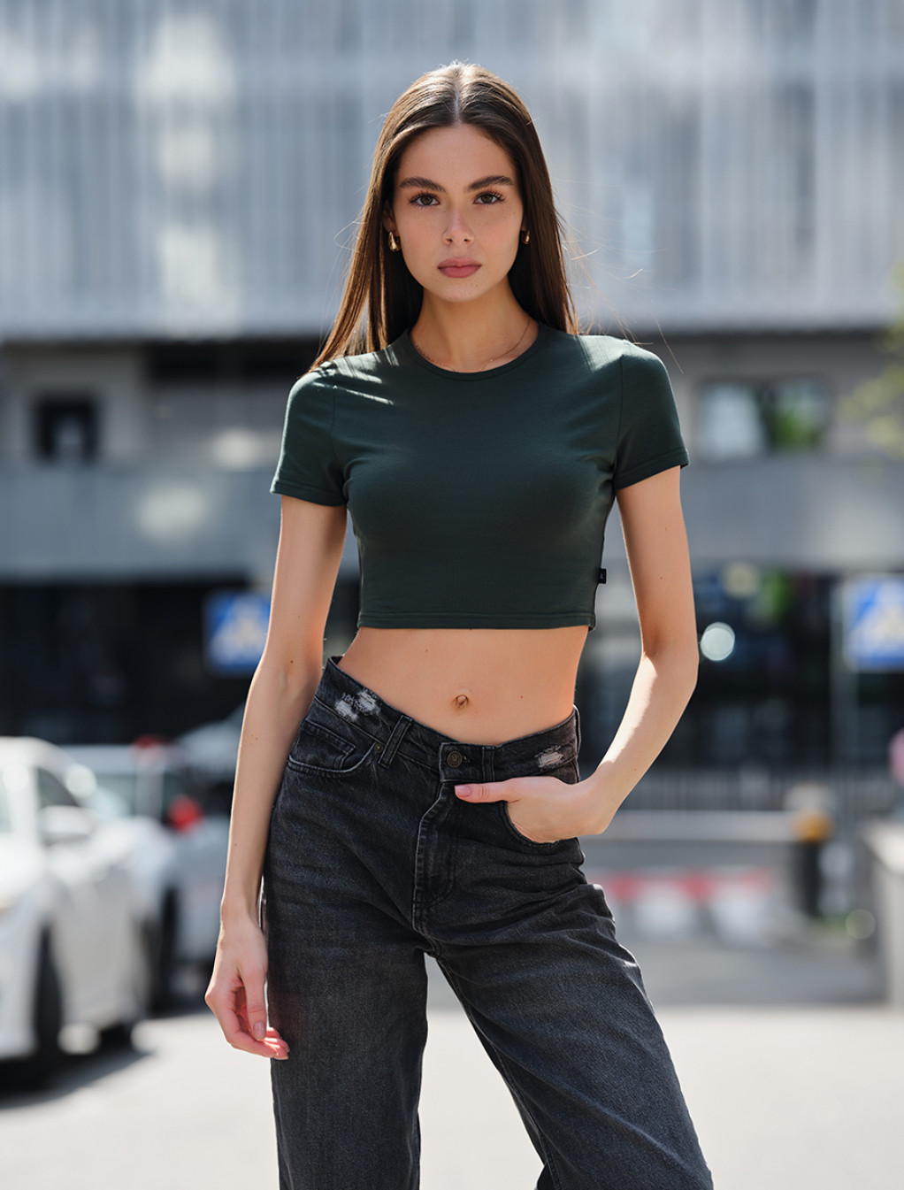 Tricou damă Staff basic green
