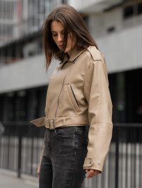 Geacă de piele de damă Staff do light brown