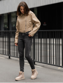 Geacă de piele de damă Staff do light brown