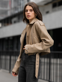 Geacă de piele de damă Staff do light brown