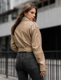 Geacă de piele de damă Staff do light brown